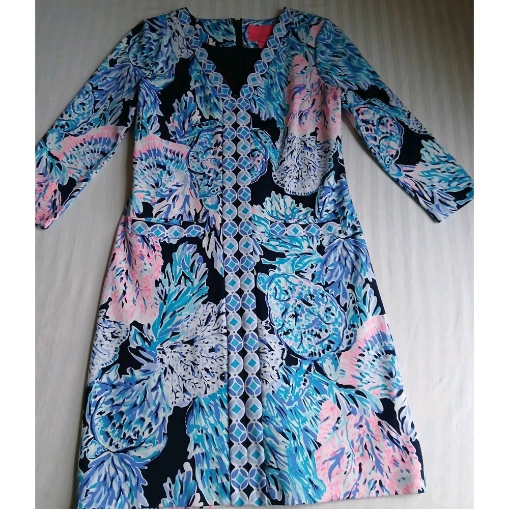 Lilly Pulitzer Dress Small Sophya High Tide Mini Boho Cottage Resort Beach